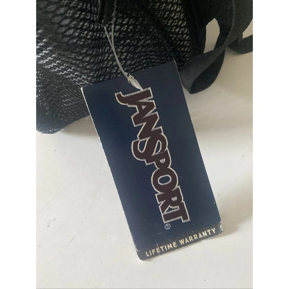 Jansport Mesh Backpack Black See Through Bookbag Hiking Travel Sport